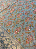 Premium Banarasi Crepe Silk Saree With Appliqué Work - 902823