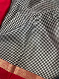 Pure  Mix Mysore Crepe Silk Saree in gingham checks