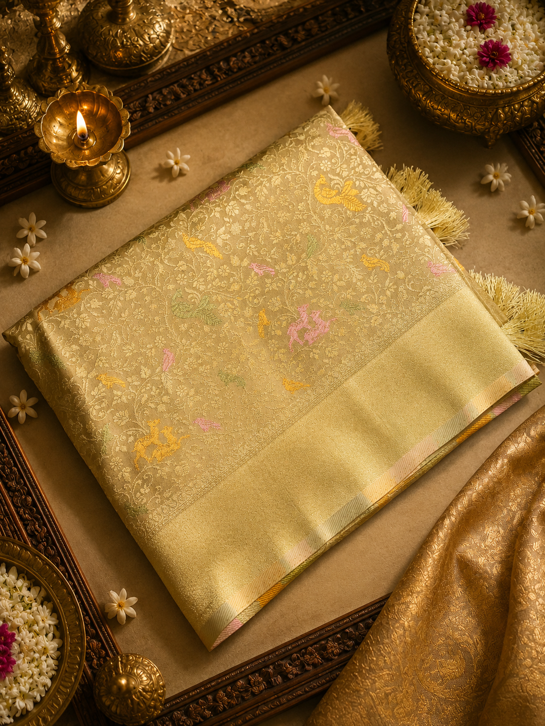 Premium Banarasi Crepe Satin Silk Saree