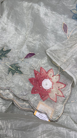 Pure paper crush organza saree