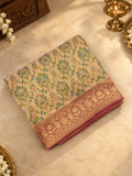 Premium Banarasi Crepe Silk Saree With Appliqué Work - 902823