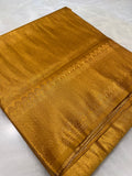 Premium quality semi tissue kanjeevaram silk saree- 902695 Goldenish yellow
