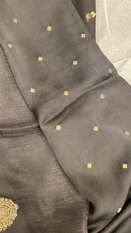 Pure crepe satin silk saree🖤