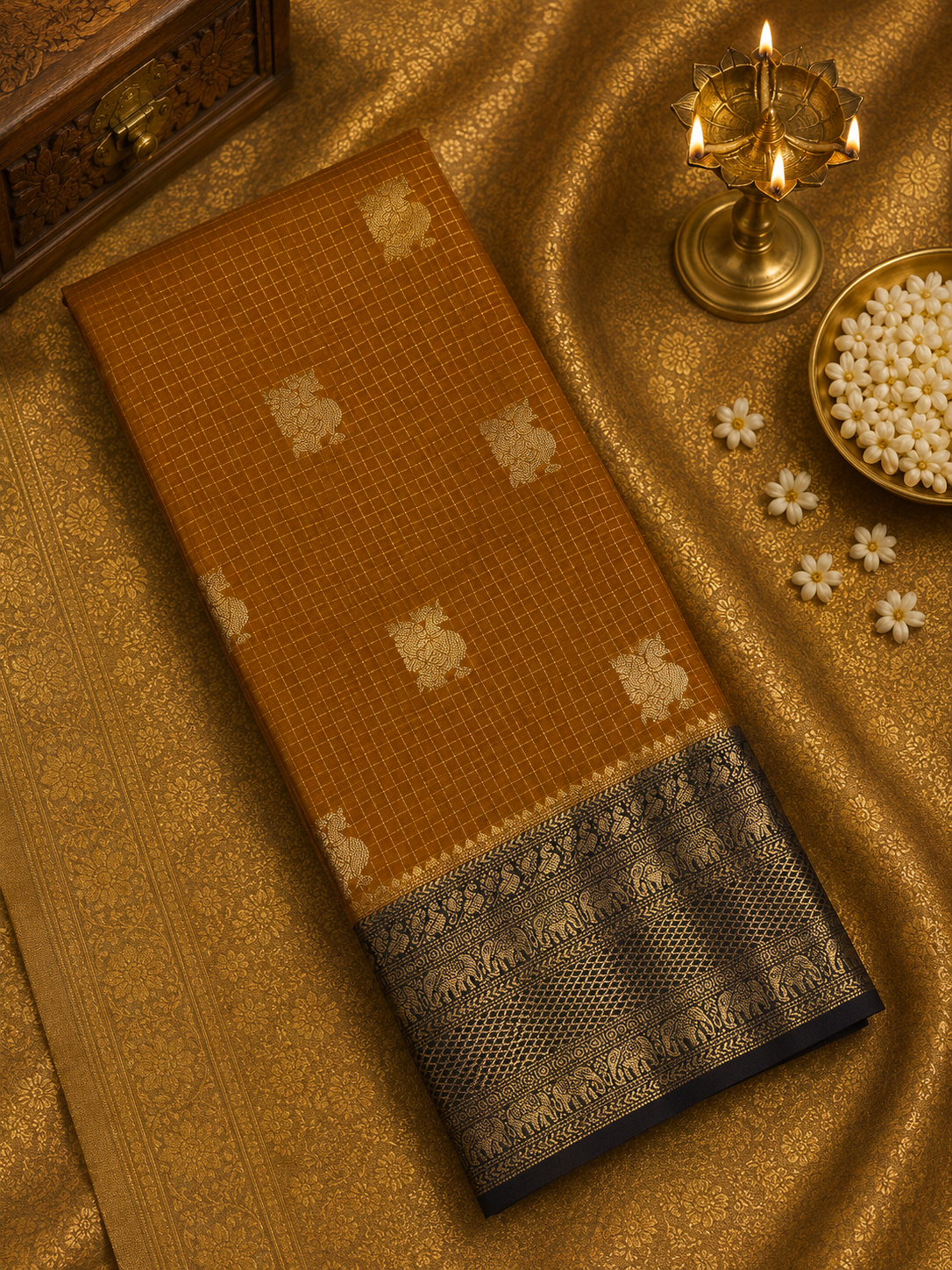 Premium Quality Semi Crepe Mysore Silk Saree