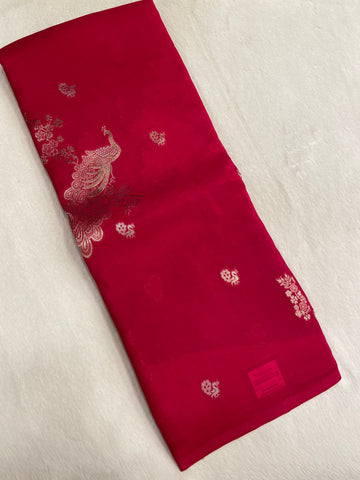 Pure Chinnon Saree(Pink)✨