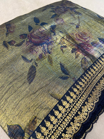 Premium Crush Organza Saree💙