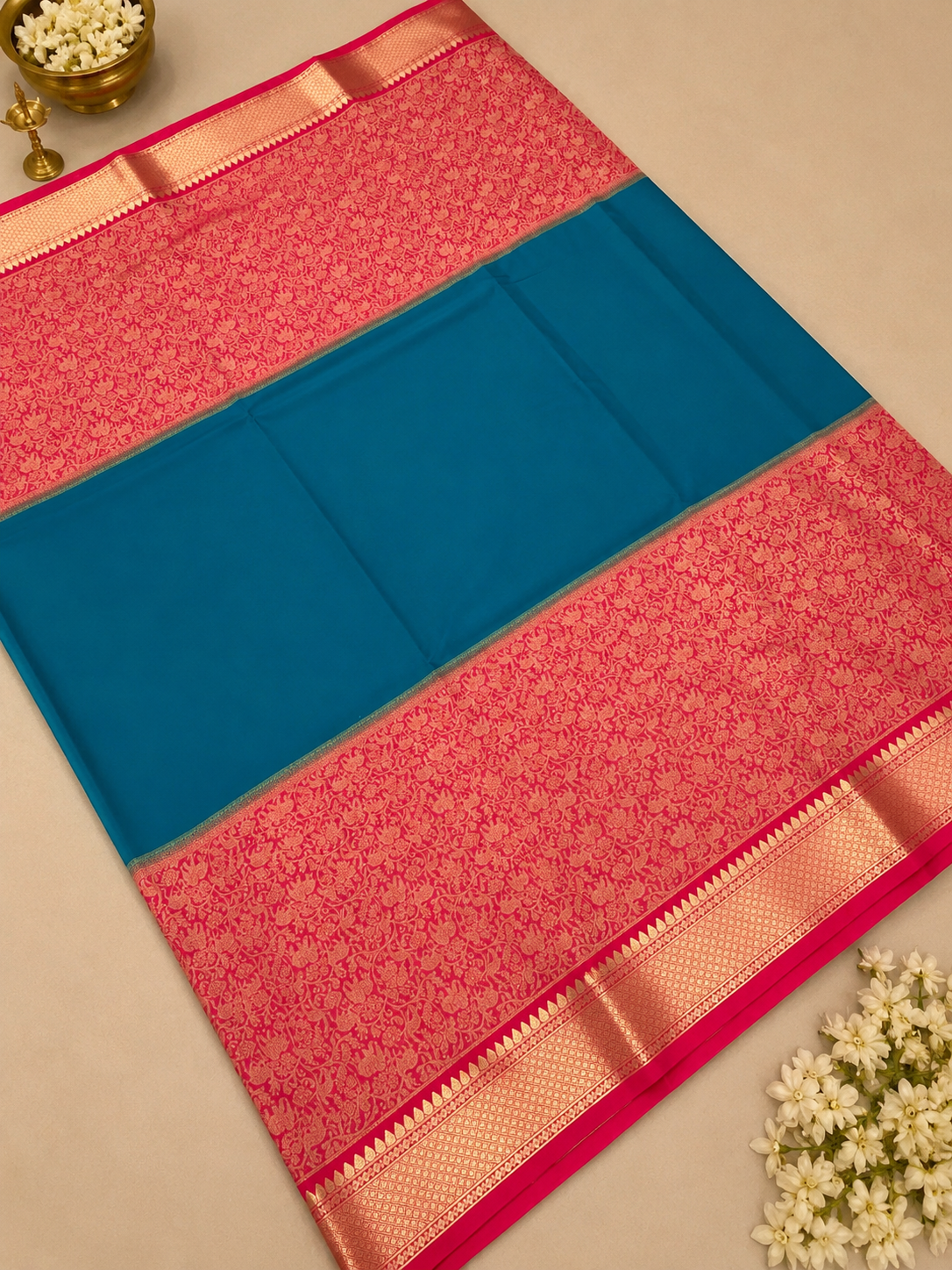 Pure Mix Crepe Mysore Silk Saree Brocade Design