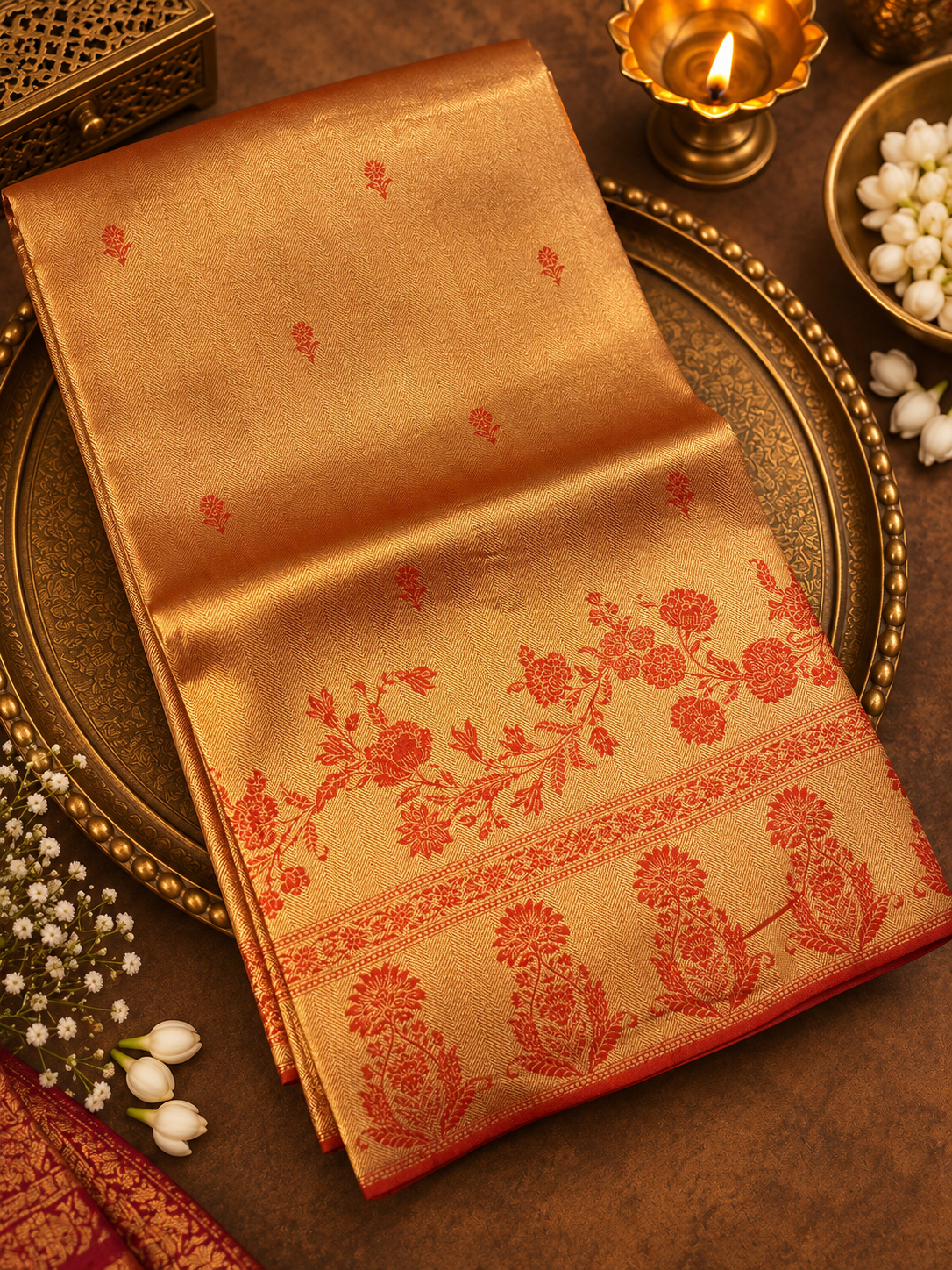 Premium Bridal Semi Tissue Kanjeevaram Silk Saree - 902648