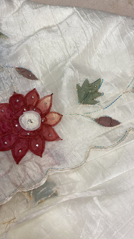 Pure paper crush organza saree