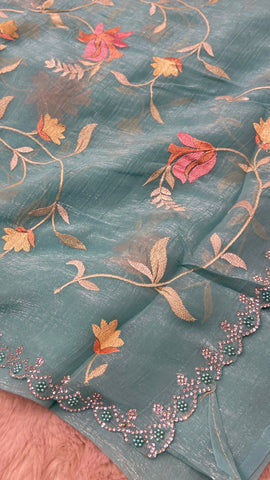 Premium Crush Organza Saree