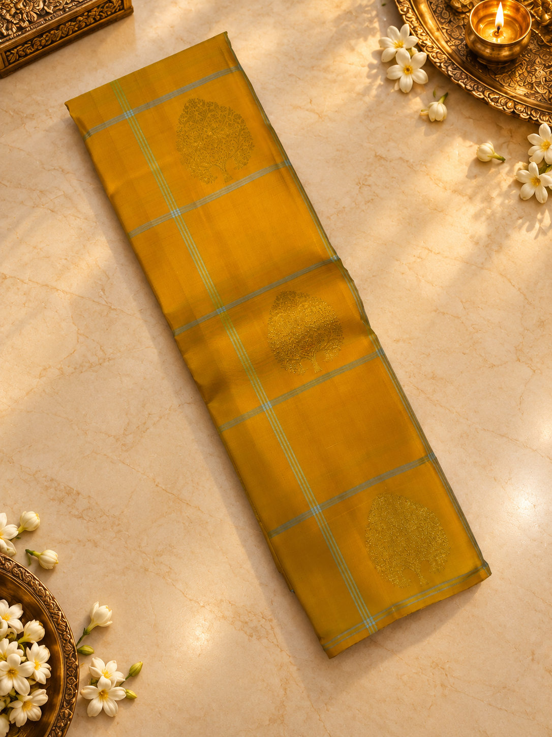Pure 1G zari handloom Kanjeevaram Silk Saree- Silk mark certified- PS2405
