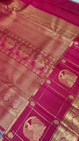 Pure Kanjeevaram Silk Saree- Silk mark certified- PS2371 Grey-Blue dual tone