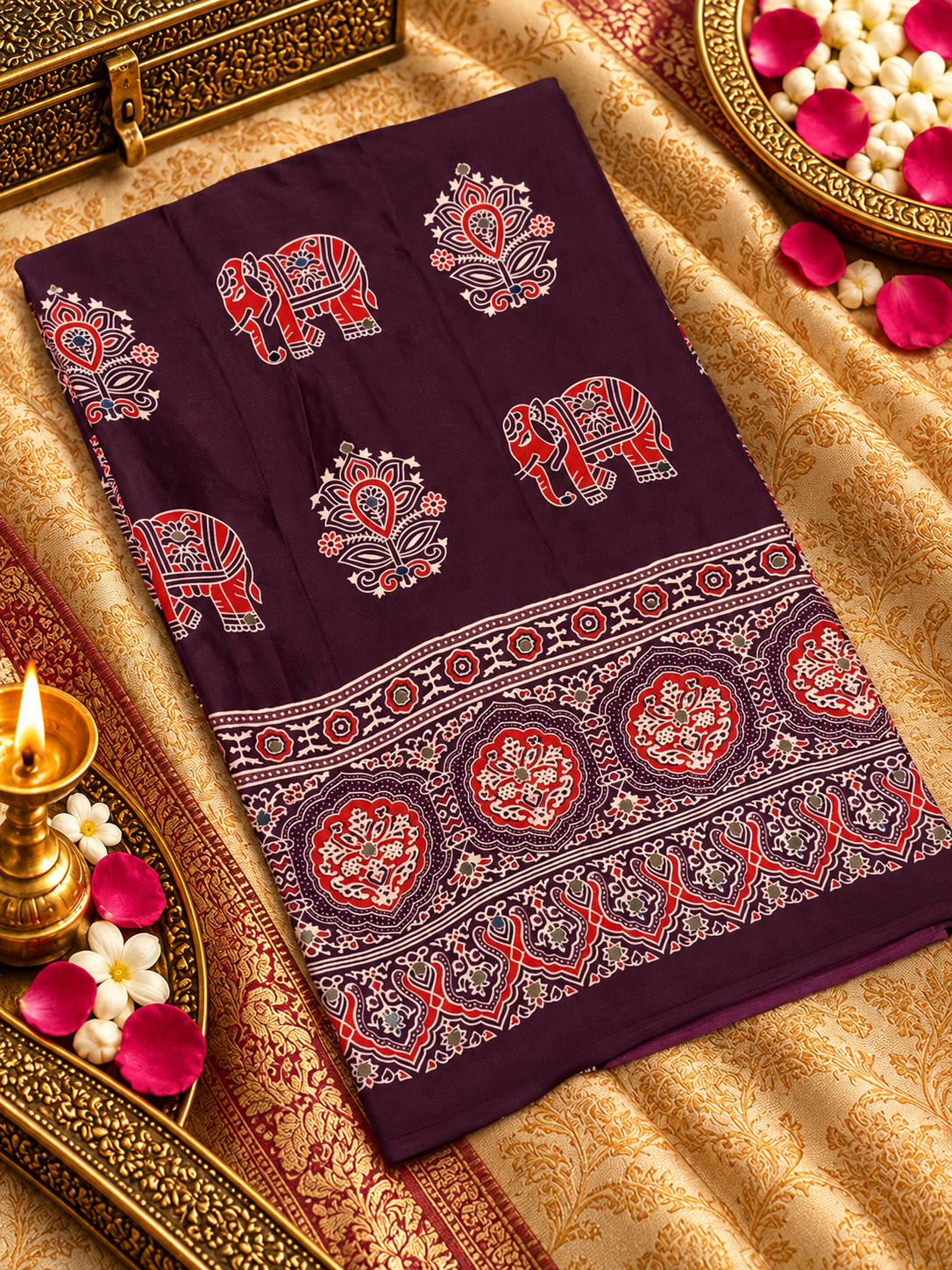 Premium Semi Modal Saree With MirrorWork - 902754