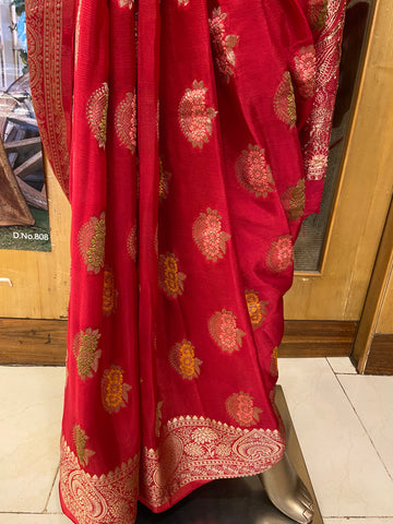 Premium wrinkle crepe silk saree
