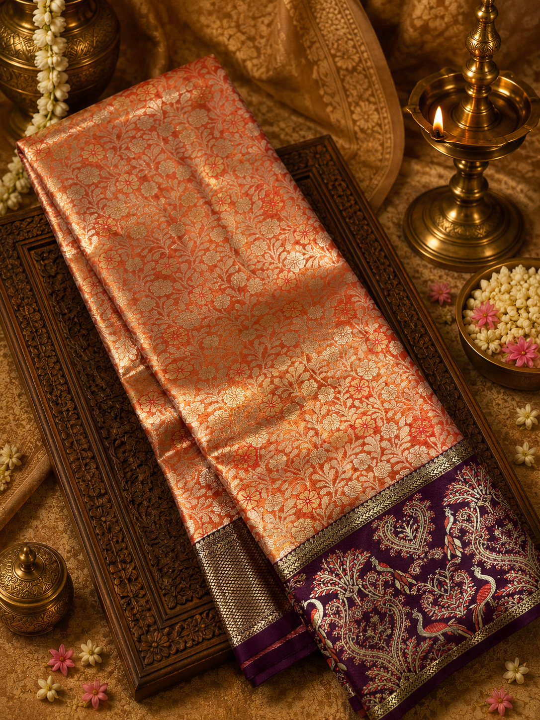 Premium Bridal Semi Tissue Silk Saree