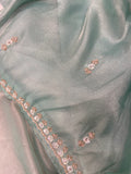 Designer cocktail organza saree