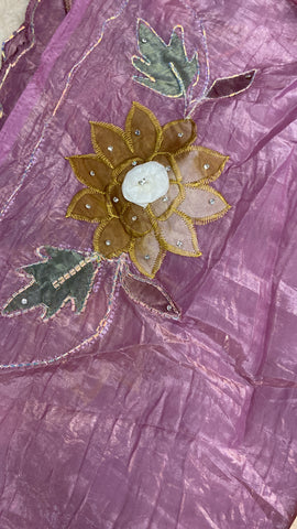 Pure paper crush organza saree