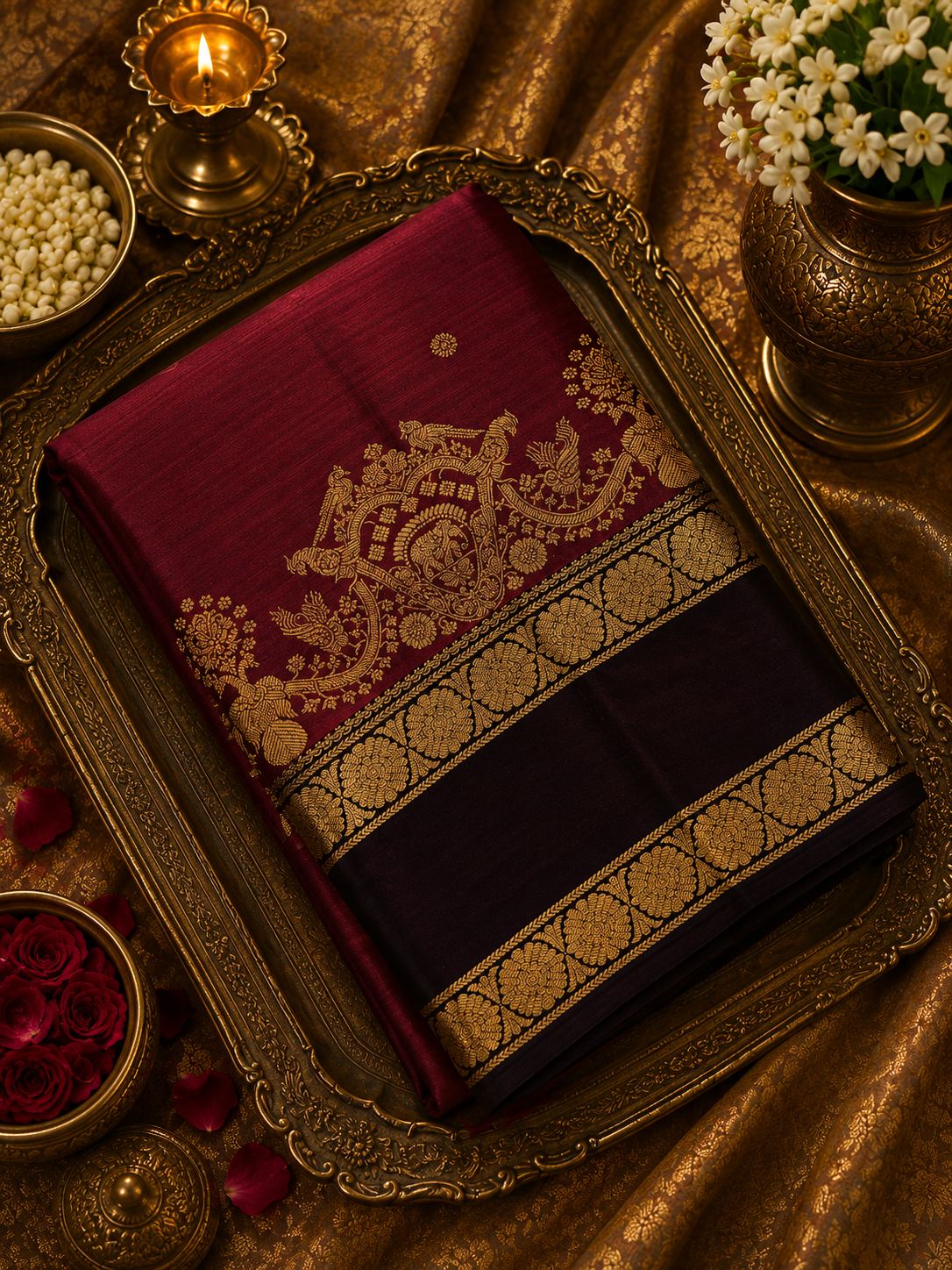 Pure Kanjeevaram Silk Saree- Silk mark certified