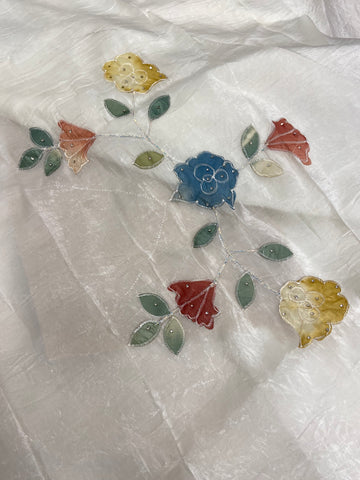 Pure paper crush organza saree