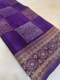 Pure Chinnon crepe Saree- 902541 Purple
