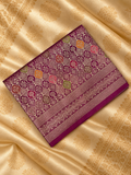 Premium Banarasi Crepe Satin Silk Saree (wine)- 902692