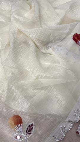 Premium Crush Organza Saree