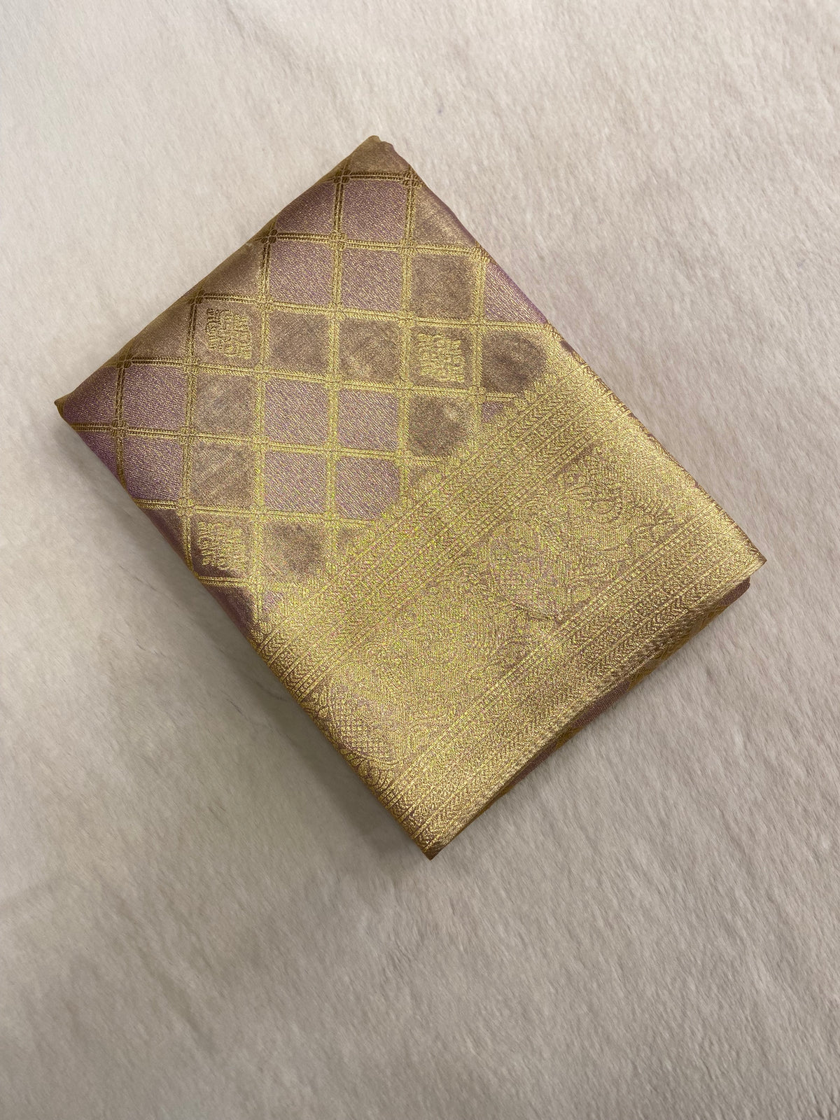 Tissue Bridal Semi Silk Saree (Lavender)🧊