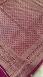 Premium Banarasi Crepe Satin Silk Saree (wine)- 902692