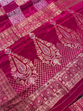 Pure Chinnon crepe Saree- 902541 Reddish pink