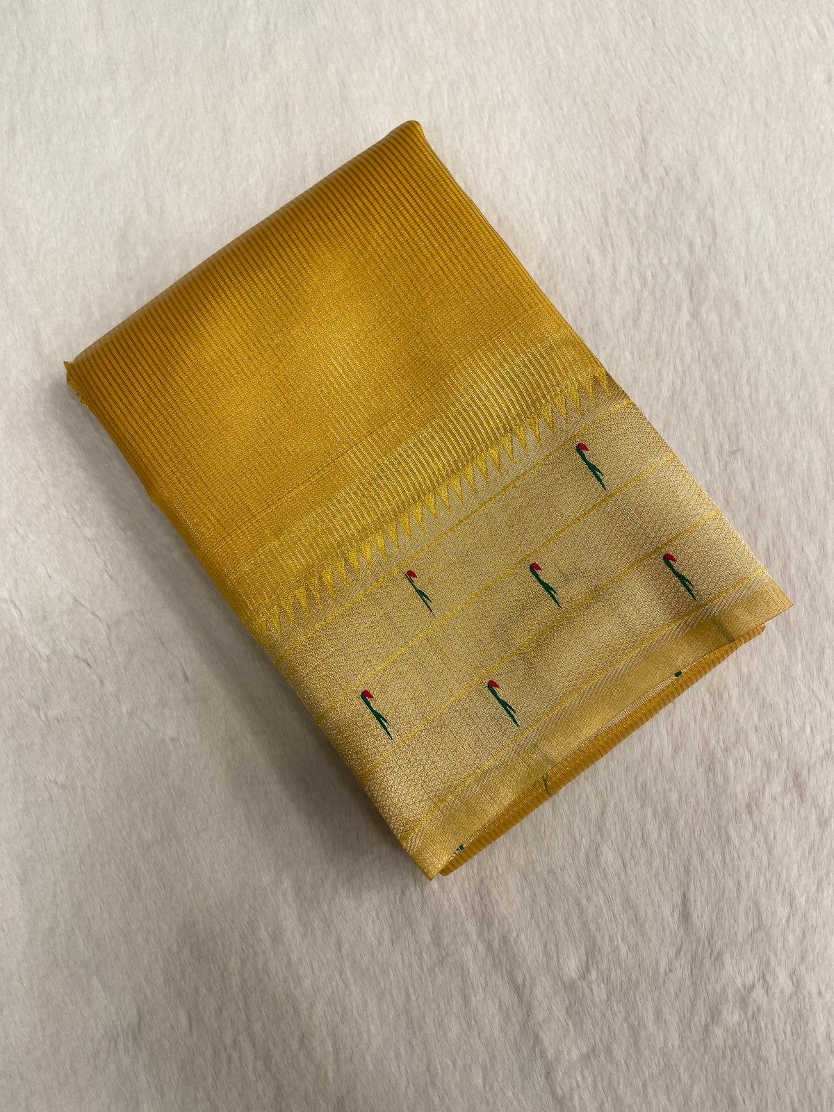 Premium tissue organza saree with Paithani pallu