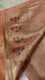 Tissue Bridal Semi Silk  Saree With Work - 902493