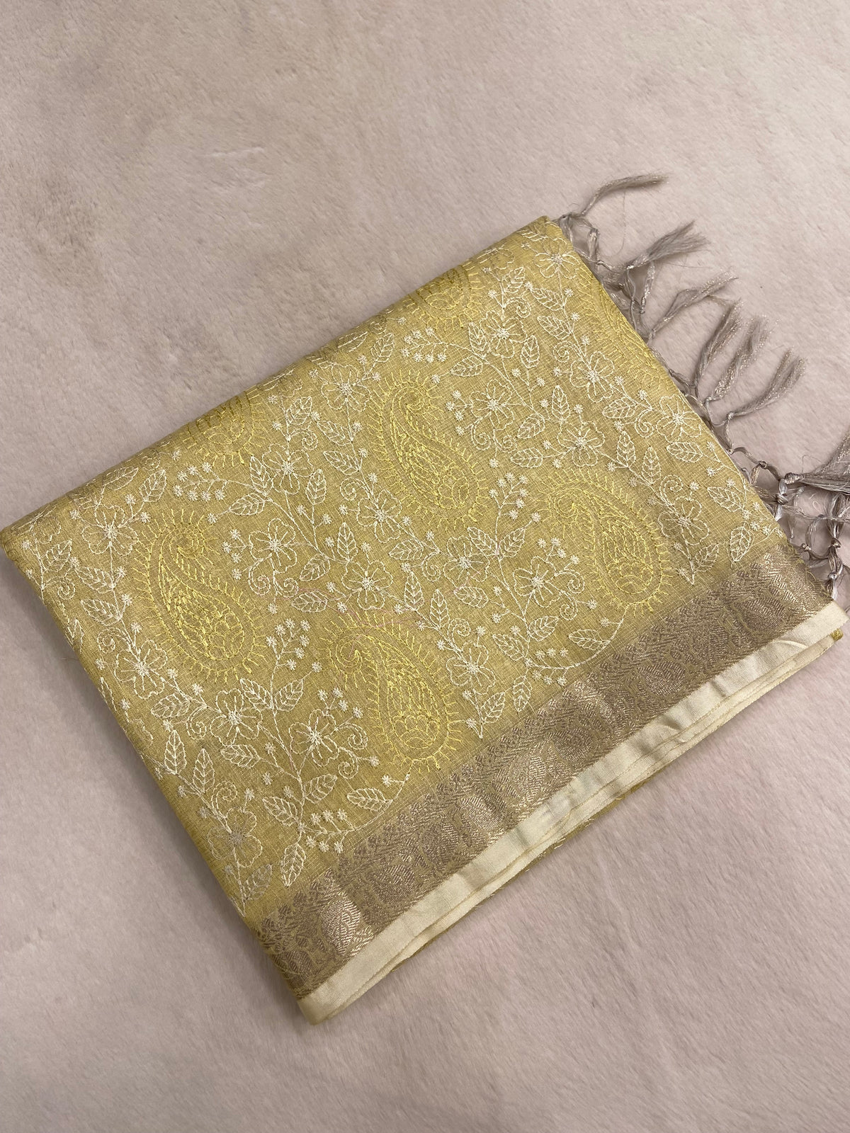 Organza saree with embroidery work