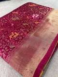 Premium Banarasi Crepe Satin Silk Saree