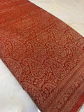Pure Mix Mysore Crepe Silk Saree in brocade design- 902595 Rust Orange