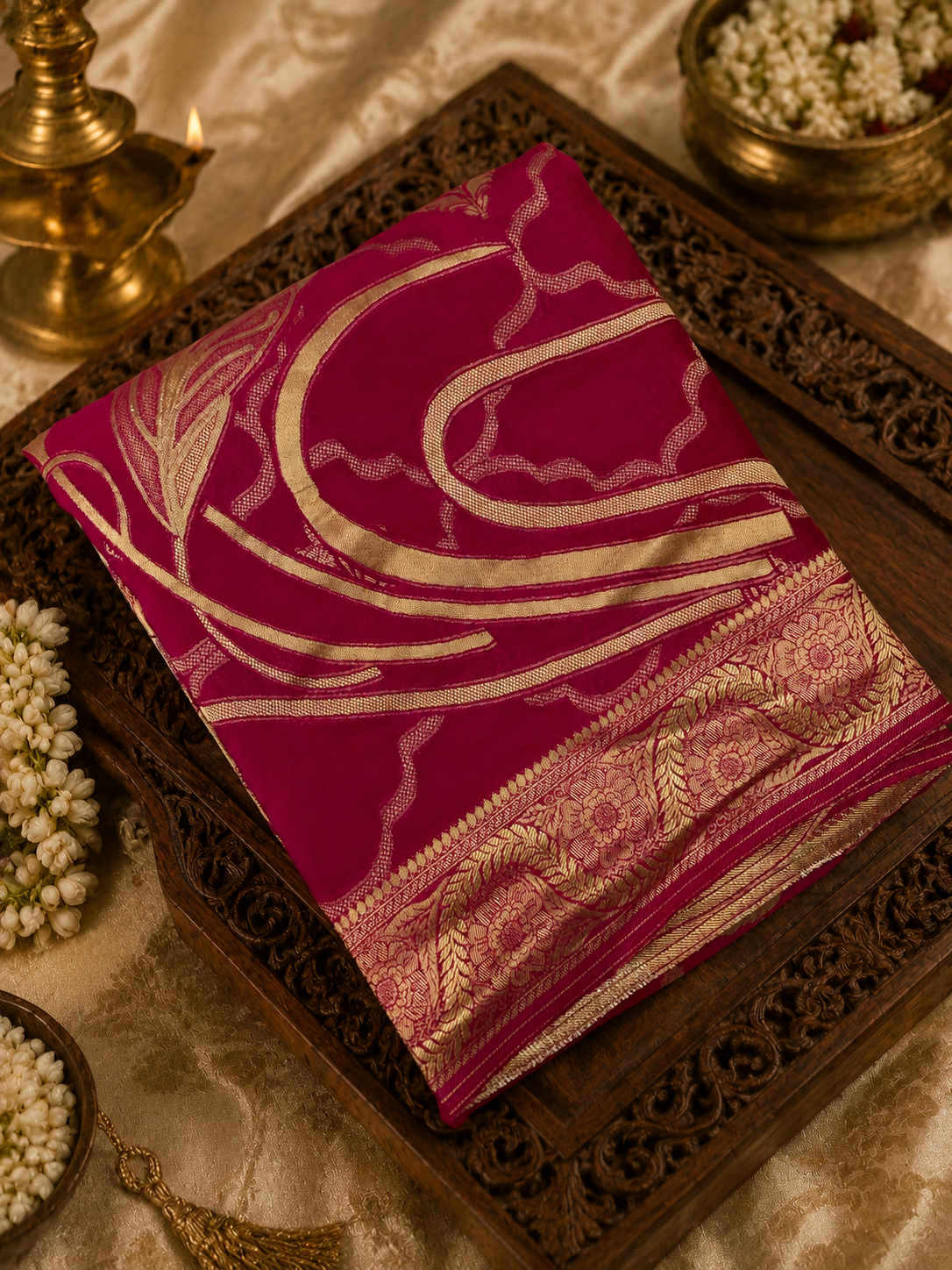Premium Crepe Chinnon Saree💗