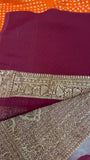 Pure crepe khaddi Banarasi saree- Silk mark certified