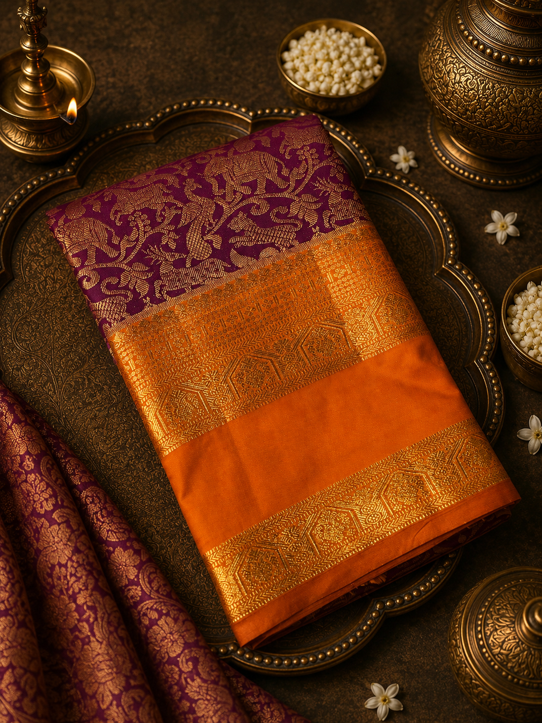 Premium Bridal Semi Kanchipuram Silk Saree