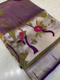 Premium Quality Tissue crepe silk in Paithani - 902691