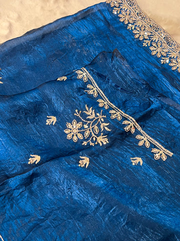 Chinnon Saree With Work💙