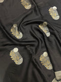 Pure crepe satin silk saree