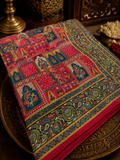 Premium Banarasi Crepe Satin Kalamkari Saree