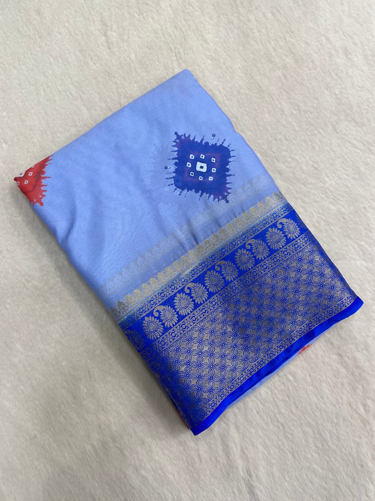 Premium Crepe Bandhini Saree