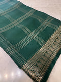 Pure Mix Mysore Crepe Silk Saree- Bottle green