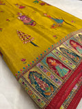 Premium Banarasi Crepe Kalamkari Saree