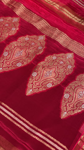 Pure Chinnon Saree (pink)