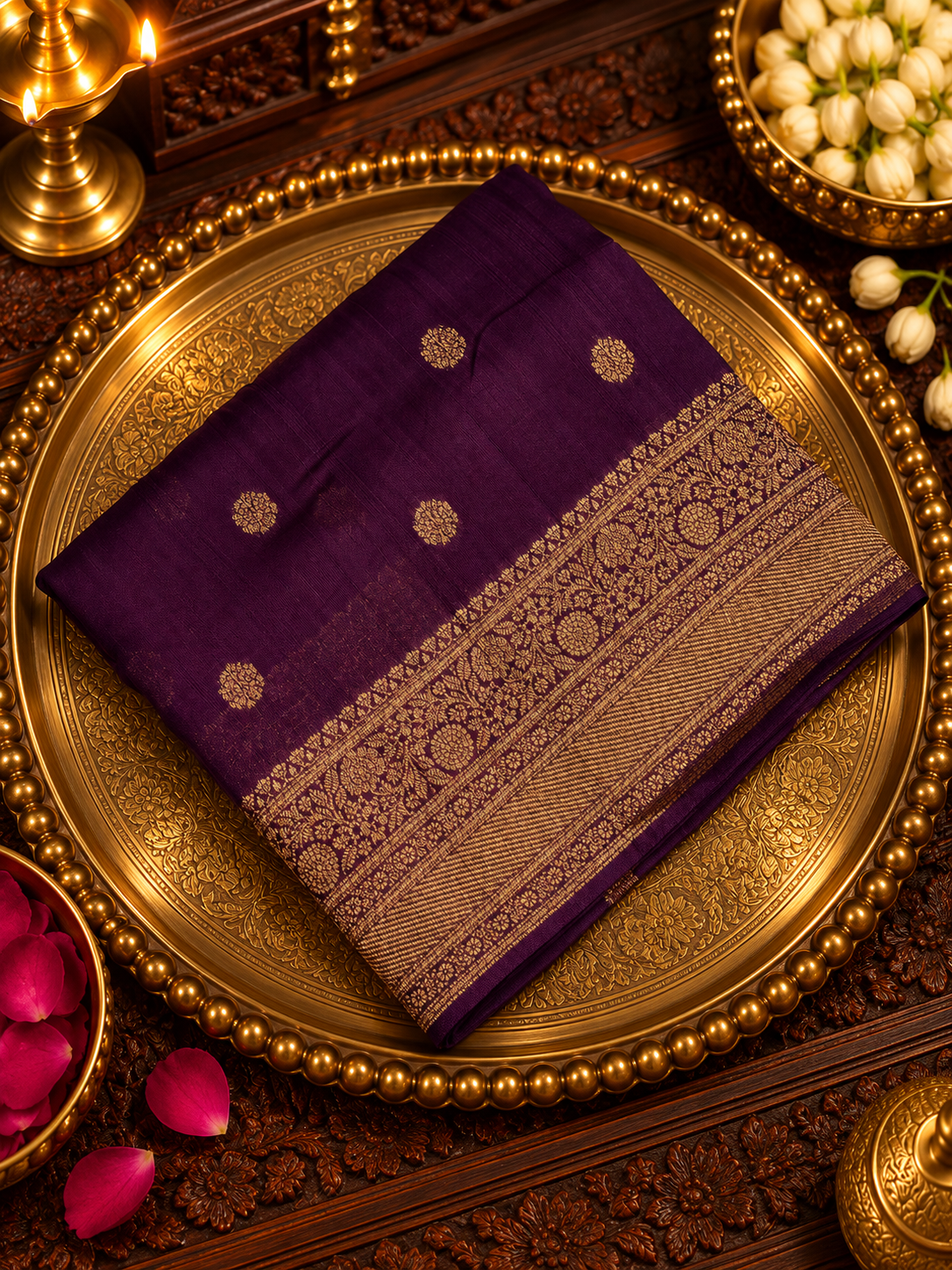 Premium Tassar Silk Saree 💜- 902907