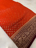 Pure crepe khaddi Banarasi saree- Silk mark certified