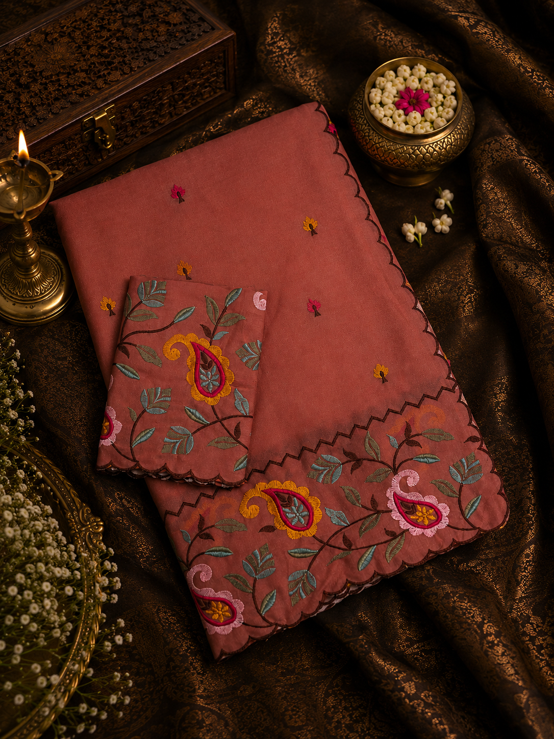 Premium Organza Saree with thread embroidery