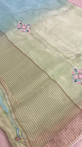 Premium dual tone organza saree