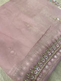 Designer cocktail organza saree